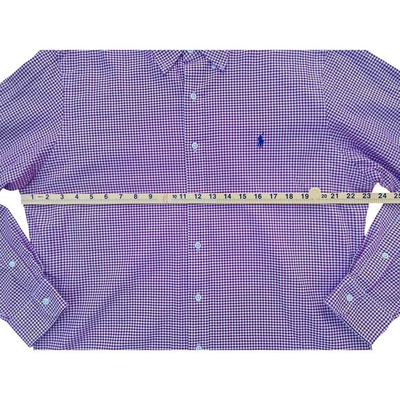 Ralph Lauren Men’s Slim Fit Stretch Oxford Gingham Button Down Shirt - Size XL - Picture 6 of 9